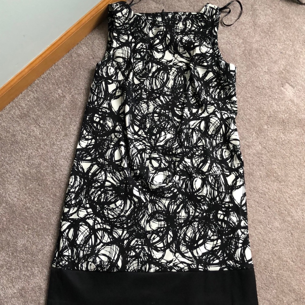 Black and white evening dress